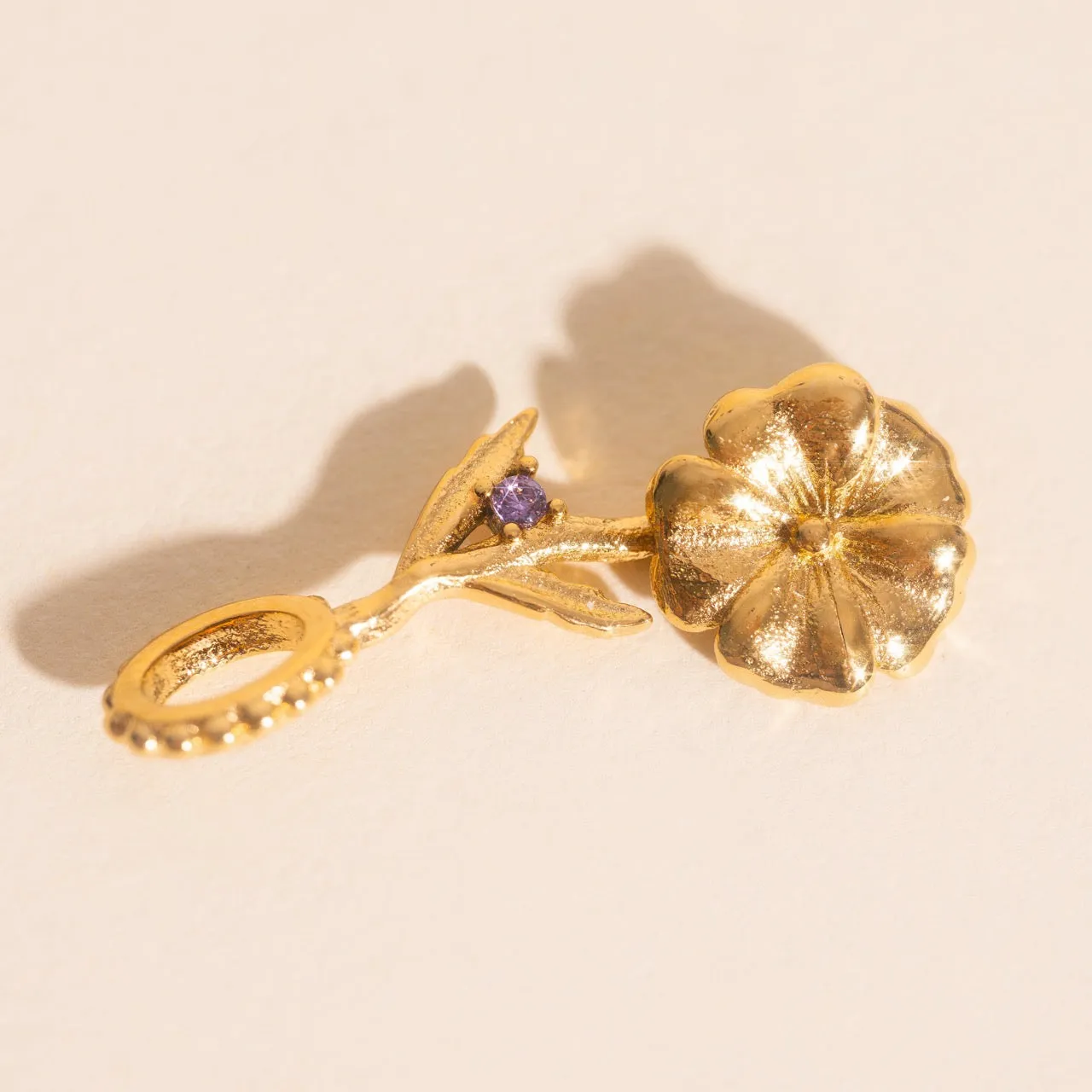 Custom Adornment February Violet Birth Flower Necklace Charm