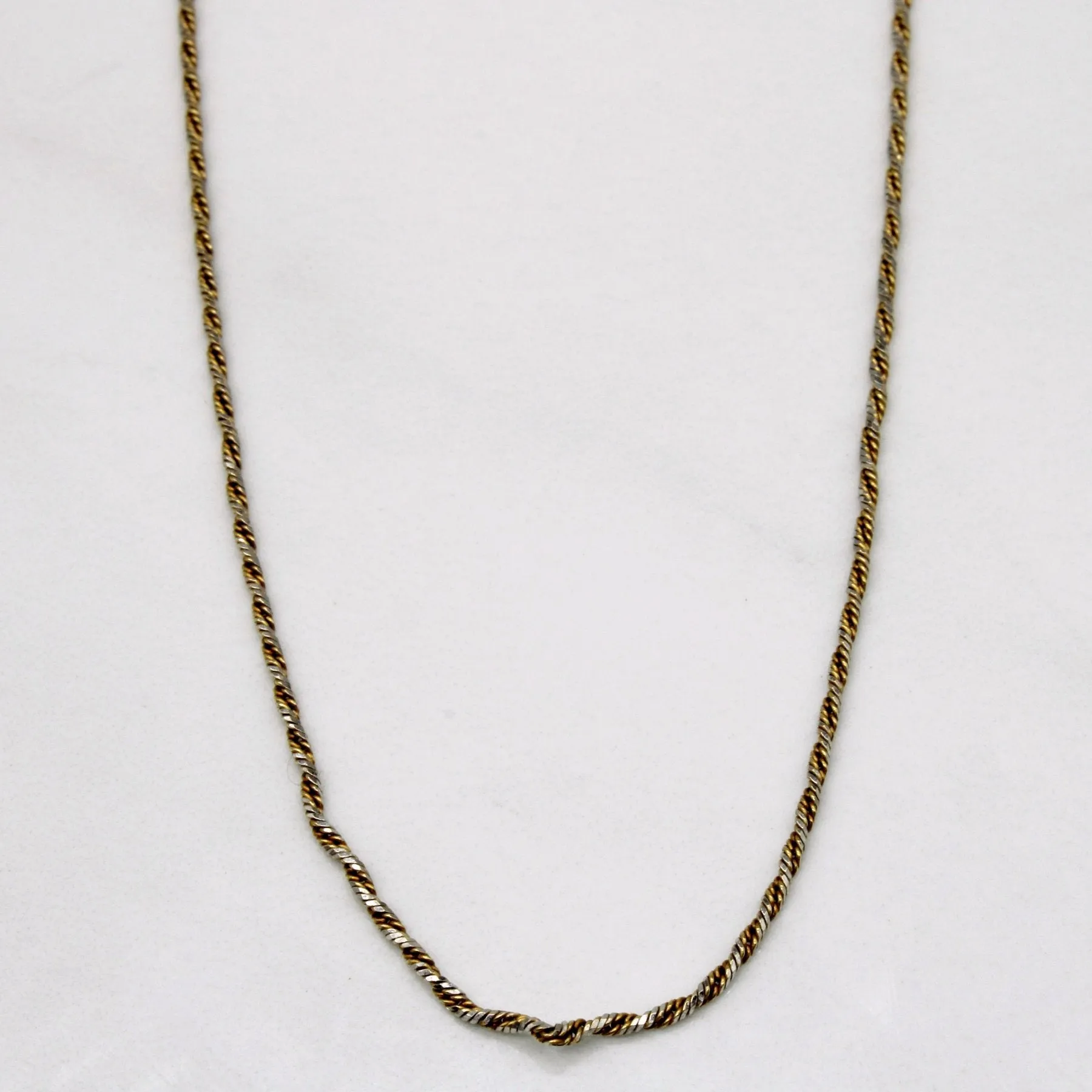 Silky Finish 10k Two Tone Gold Necklace | 20" |