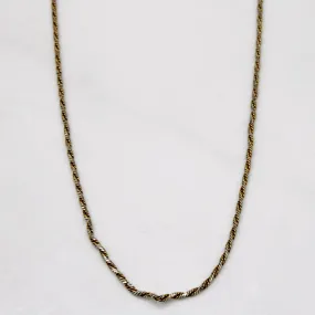 Silky Finish 10k Two Tone Gold Necklace | 20" |