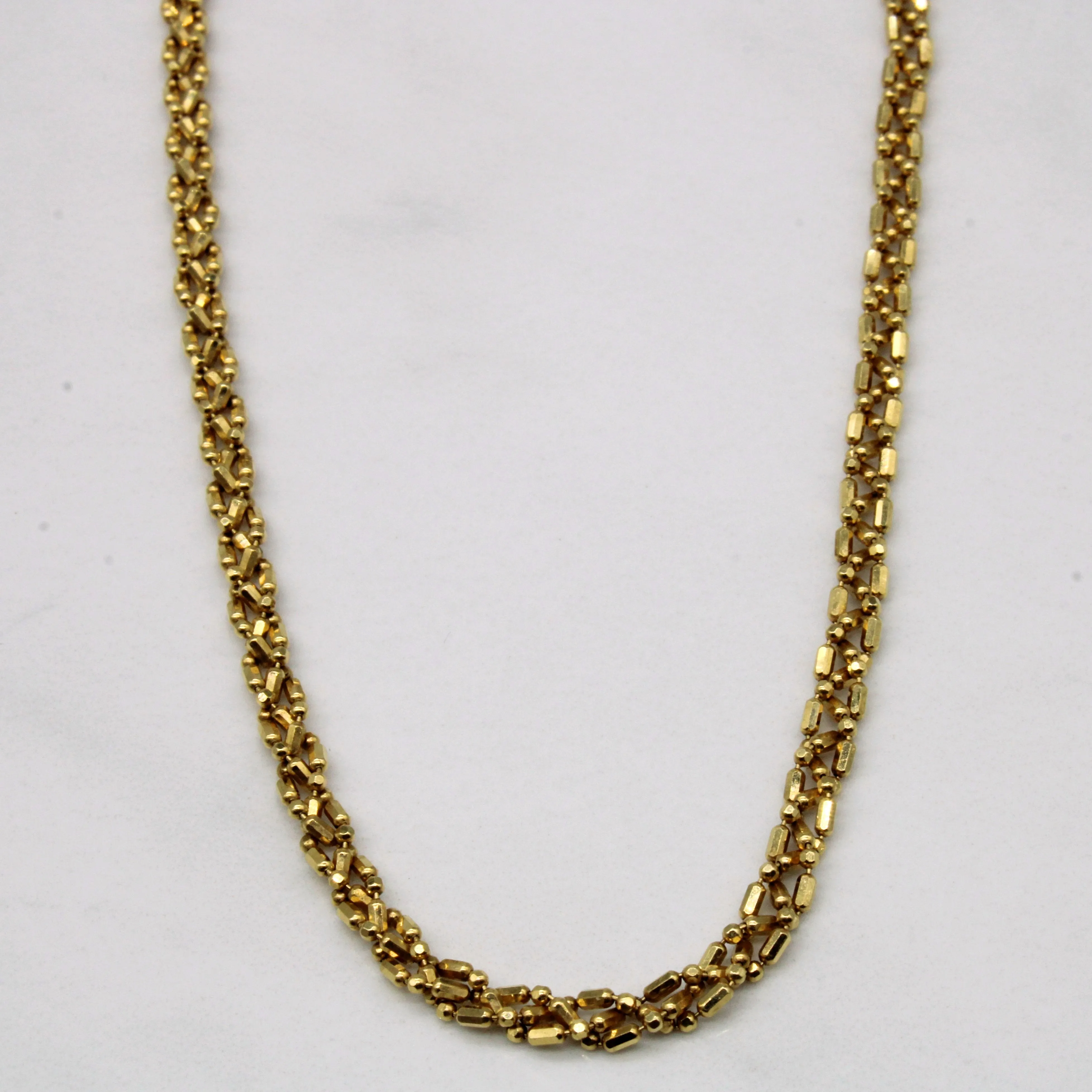 Morning Light 18k Yellow Gold Woven Bead Chain | 17" |