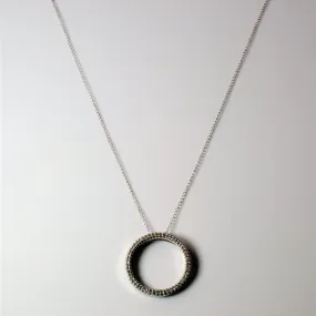 Modern Contour Weekend Light Fine Chain Diamond Circle Necklace | 0.11ctw |