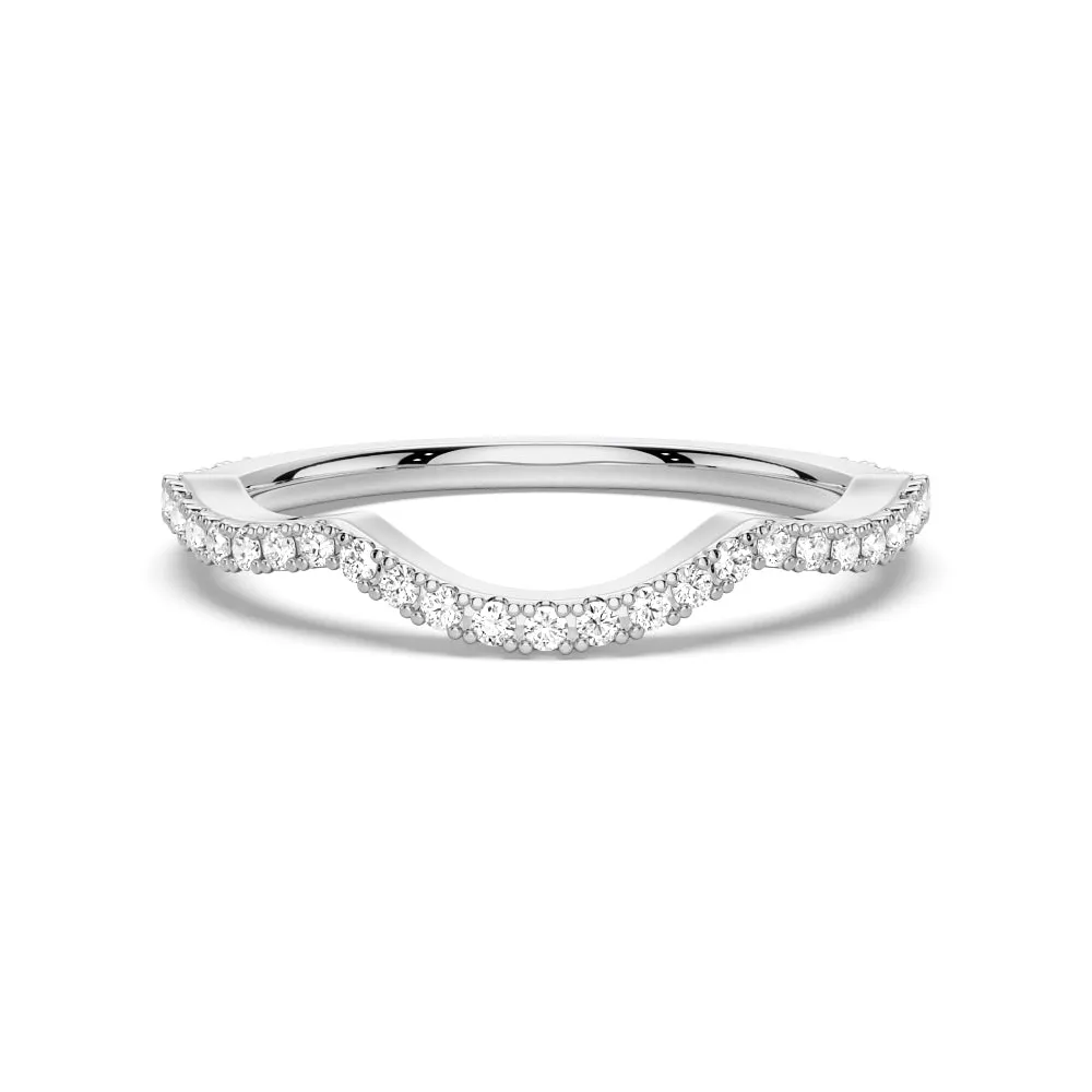 Affordable Design Stacking Curved Moissanite Wedding Band