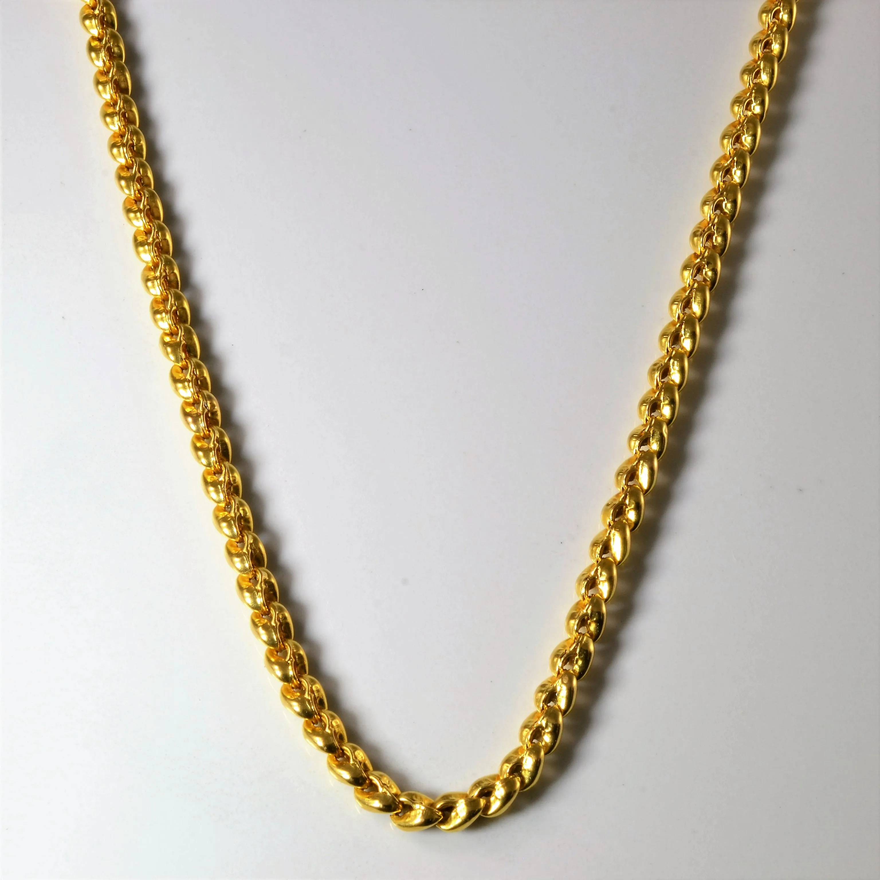 Work Day Style 22k Yellow Gold Puffed Barleycorn Chain | 20" |
