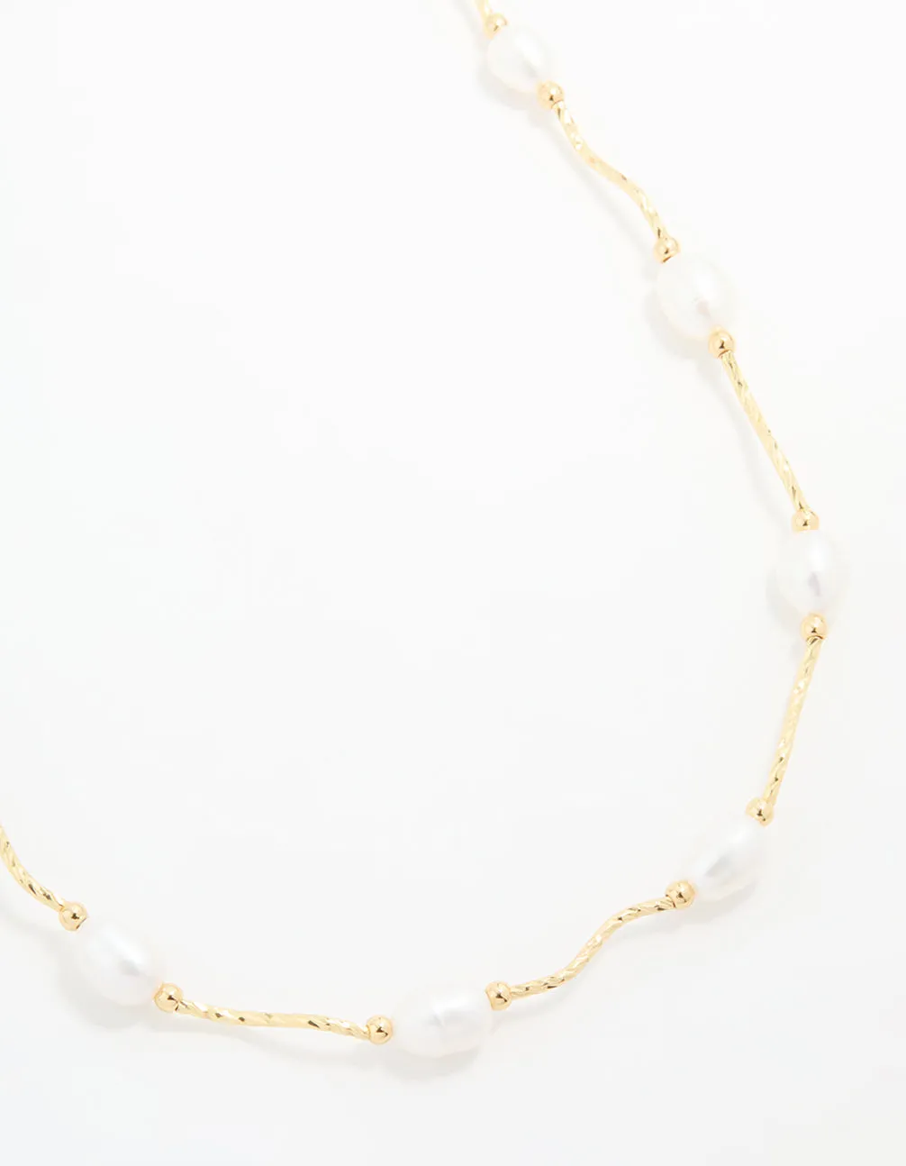 Gold Plated Freshwater Pearl Necklace Pretty Pair