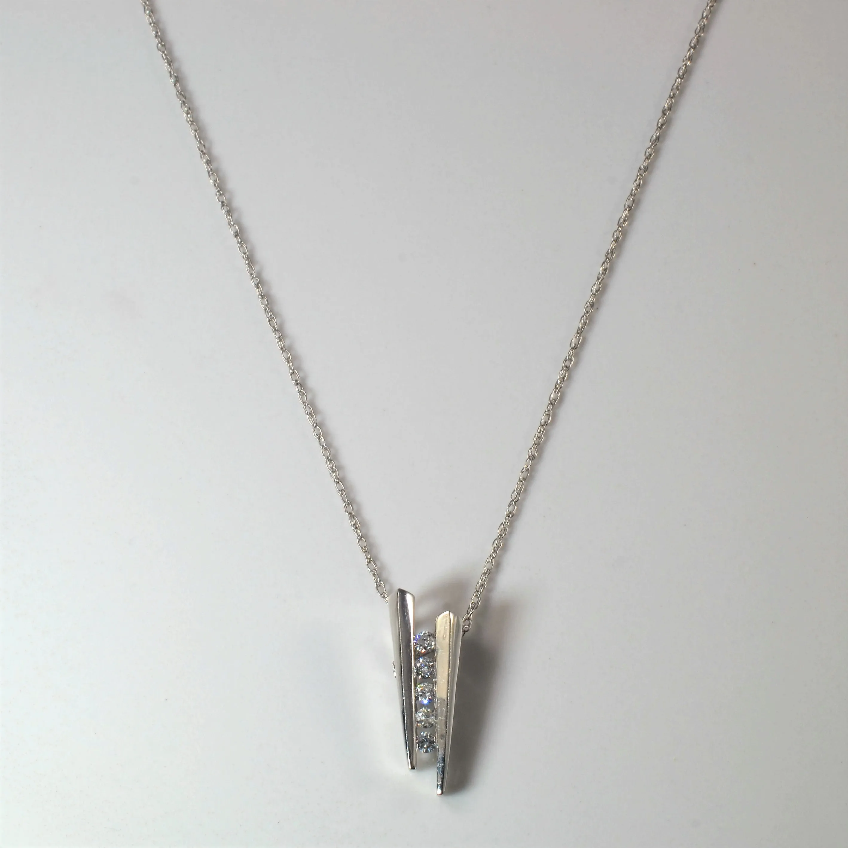 Channel Set Diamond Necklace | 0.20ctw | 18" | Creative Form