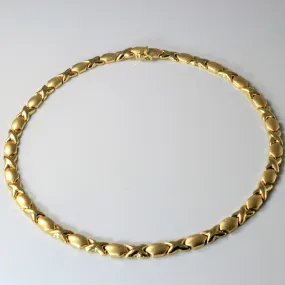 Casual Shine 14k Yellow Gold Crossover Link Necklace | 18" |