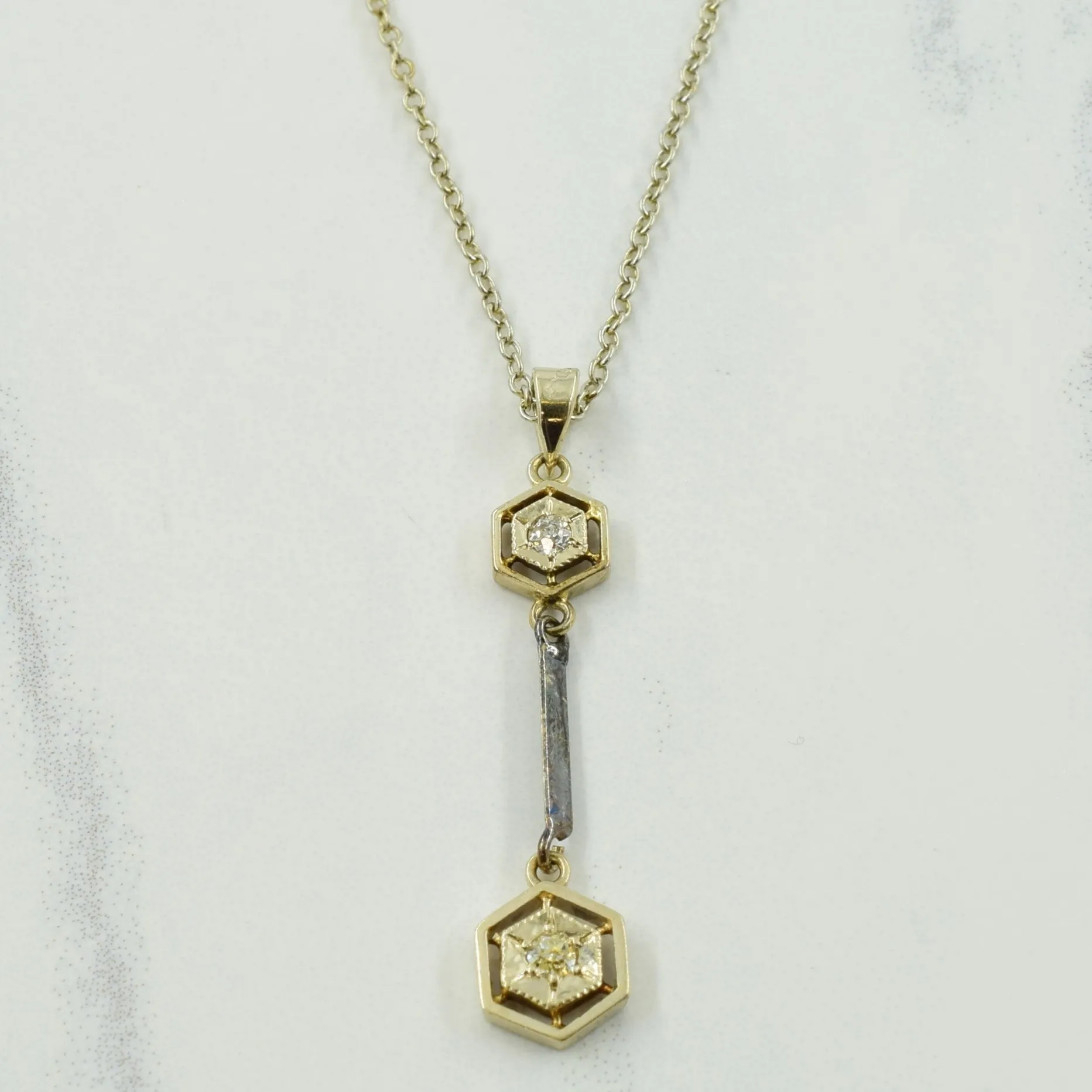 Quiet Grace Exquisite Edge European Cut Diamond Necklace | 0.06ctw | 18" |