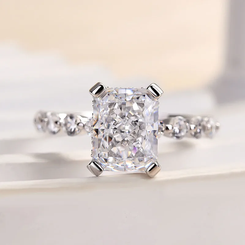 Louily Vintage Crushed Ice Radiant Cut Engagement Ring Soft Mood Luxury Ready