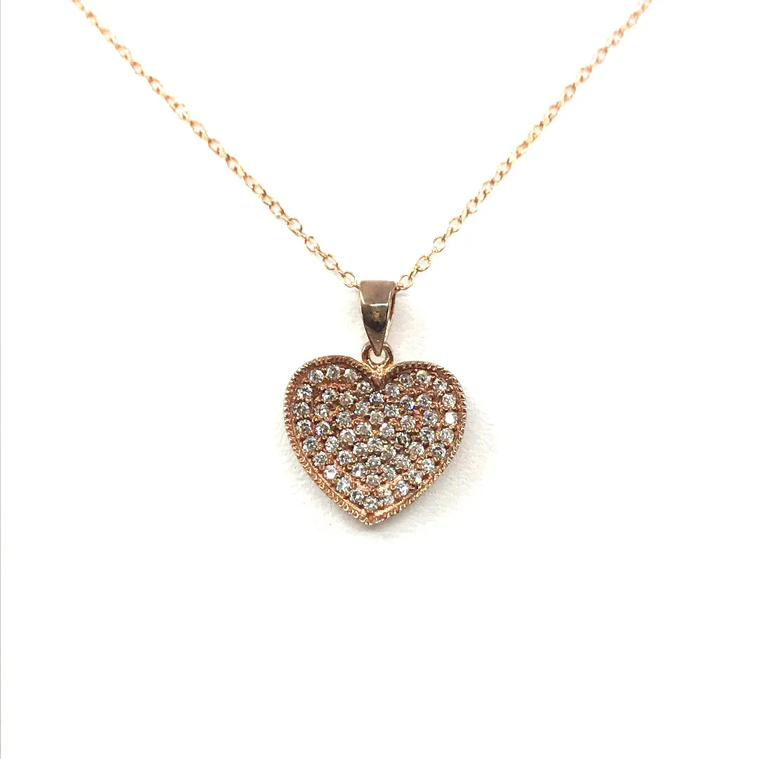 Fall Occasion Adornment Sterling Silver Heart Pendant Necklace