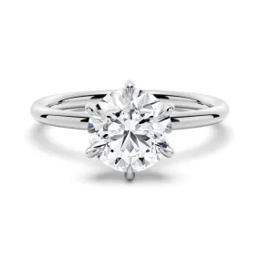Six Prong Solitaire Moissanite Engagement Ring With Hidden Halo Artistic Token Pure Simplicity