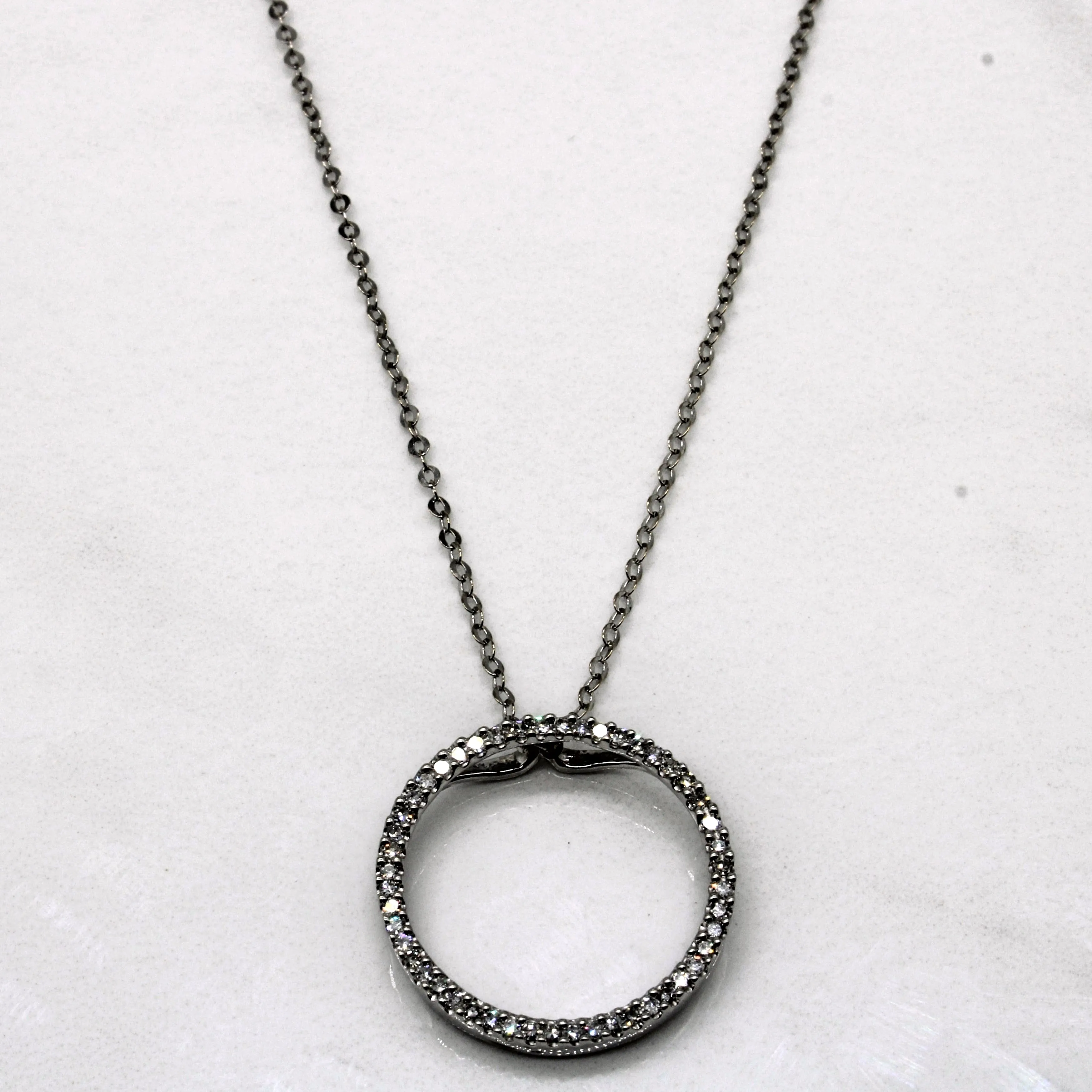 Diamond Circle Necklace | 0.20ctw | 16" | Fashion Jewelry Look