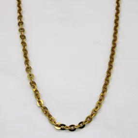 18k Yellow Gold Circle Link Chain | 24" | Modern feature Polished Accessory