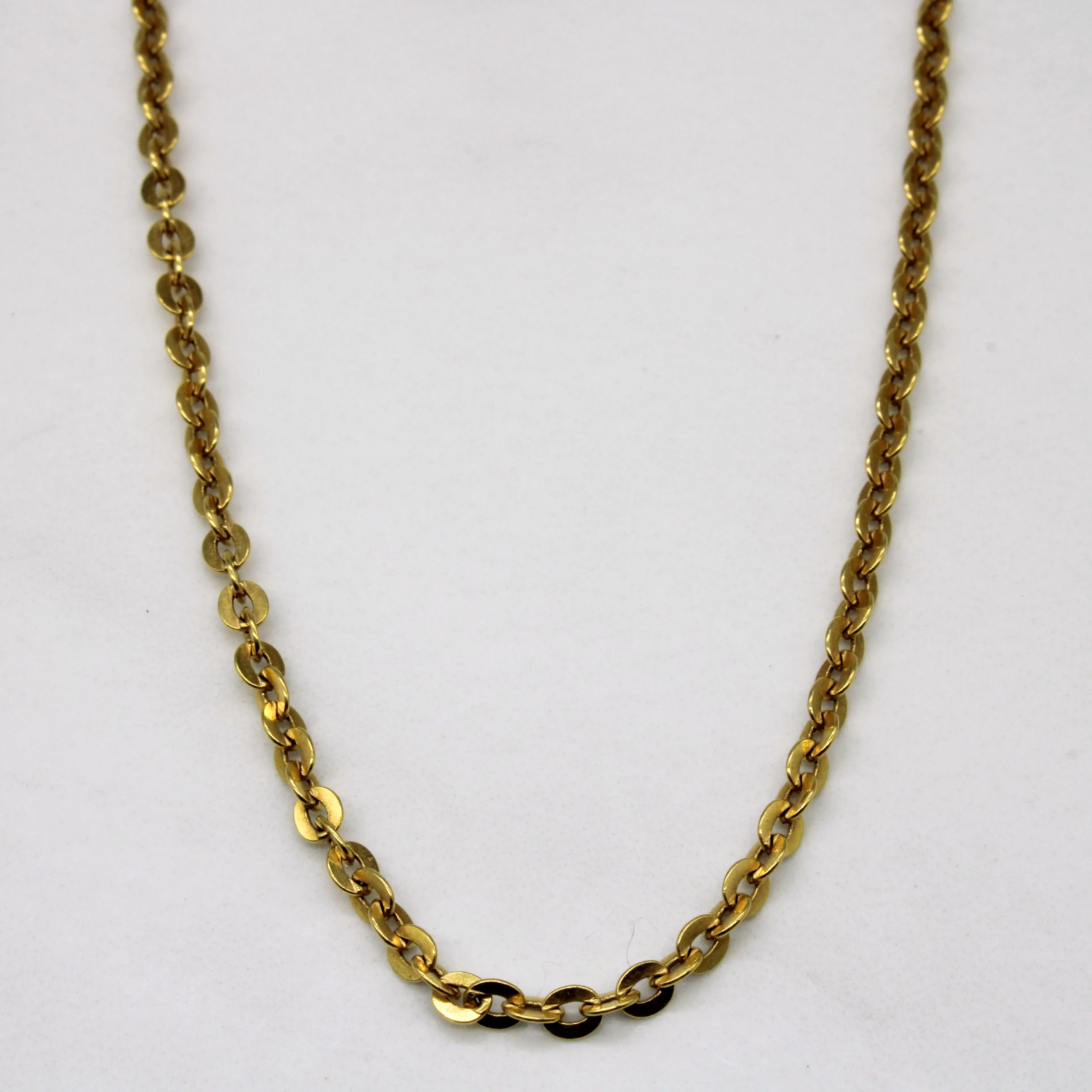 18k Yellow Gold Circle Link Chain | 24" | Modern feature Polished Accessory