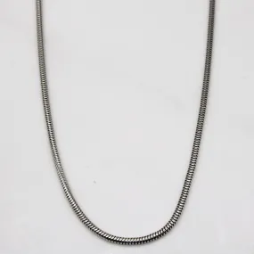 Trendy Addition Understated Spark 14k White Gold Tube Chain | 17" |
