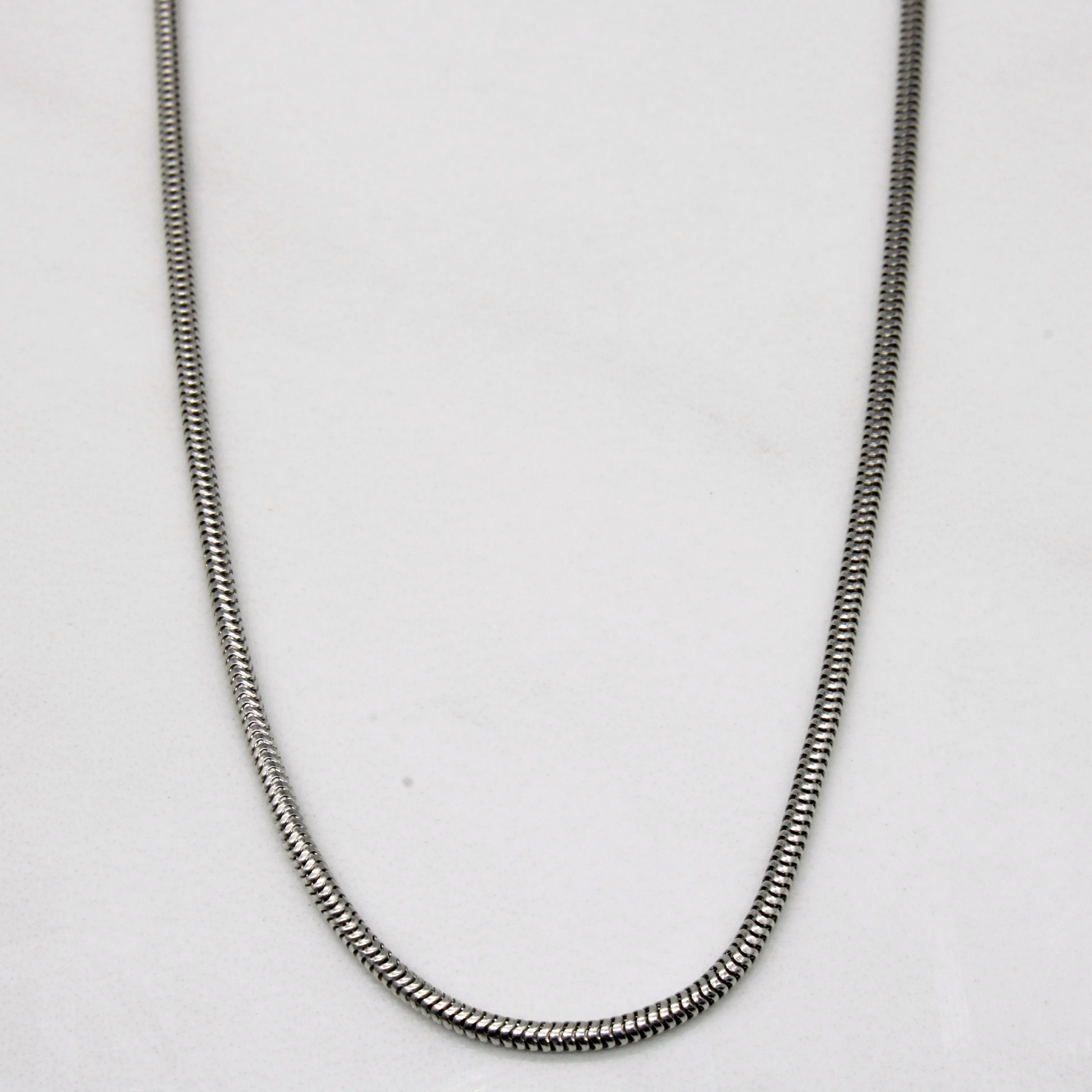 Trendy Addition Understated Spark 14k White Gold Tube Chain | 17" |