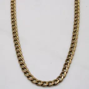 10k Yellow Gold Cuban Link Chain | 22" | Shiny Lines Finishing Touch