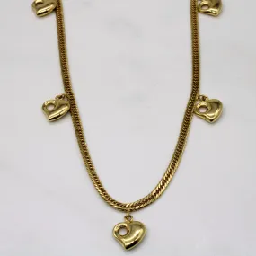 Artisan Craft Celebration Look 18k Yellow Gold Heart Charm Necklace | 18" |
