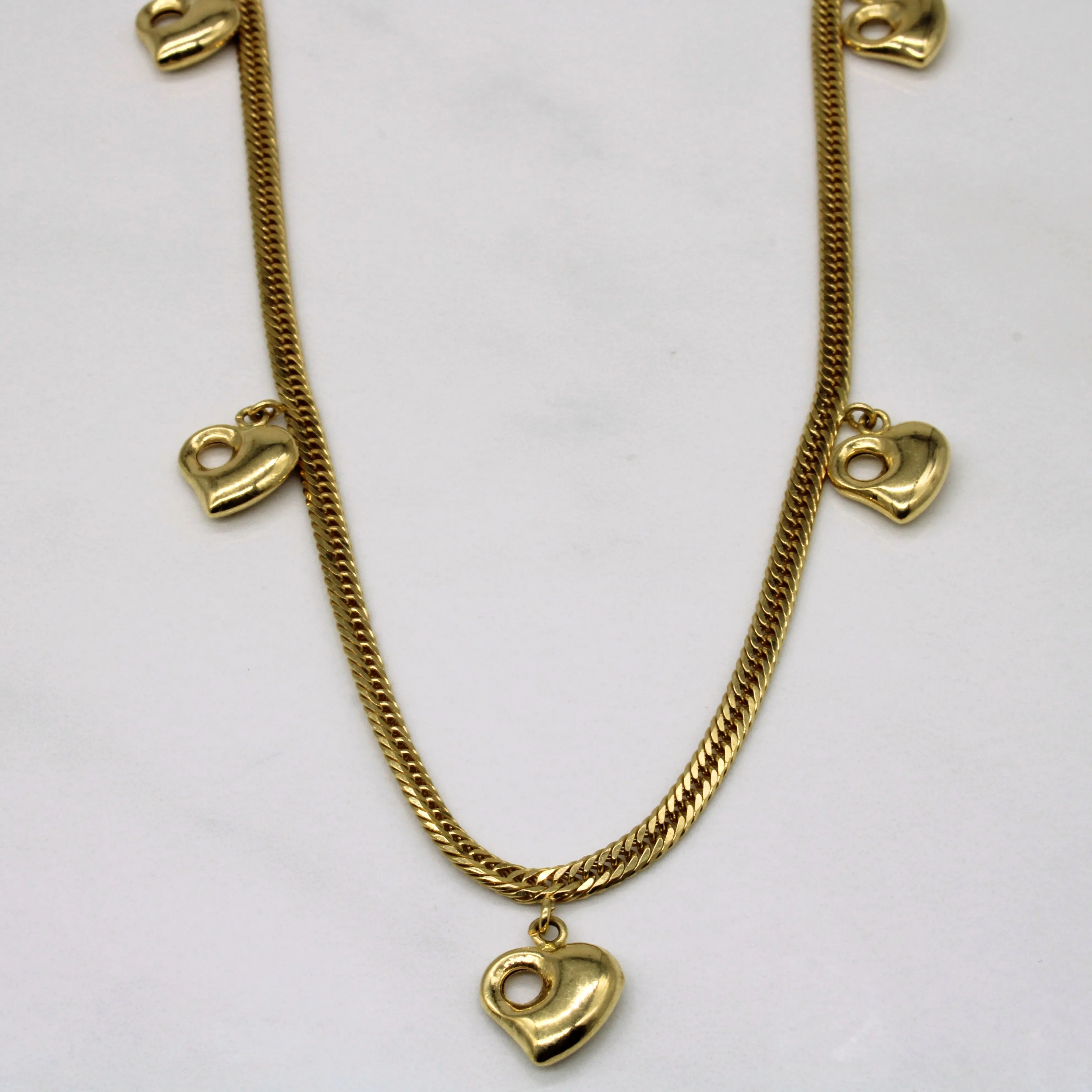 Artisan Craft Celebration Look 18k Yellow Gold Heart Charm Necklace | 18" |