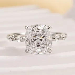 Statement Edge Louily Exquisite Crushed Ice Cushion Cut Engagement Ring