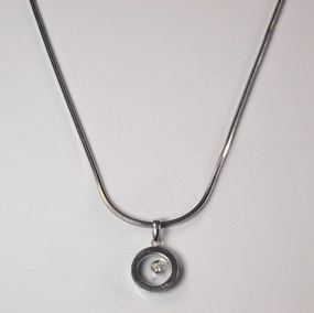 Floating Diamond Bezel Necklace | 0.05ct | 16" | Effortless Touch Unique Accessories