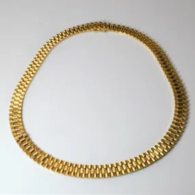 Flush Set Diamond Block Linked Chain Necklace | 0.70ctw | 16"| Luxurious Finish