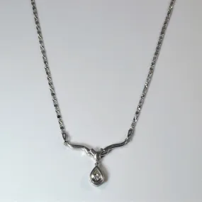 Flush Set Diamond Platinum Necklace | 0.08ct | 17" | Festive Touch