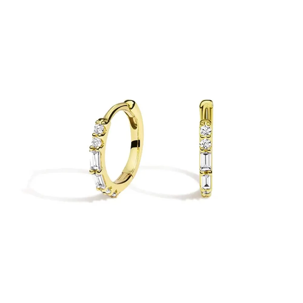 Sleek Style Artful Design Eternal Radiance Hoop Lab Grown Diamond Earrings