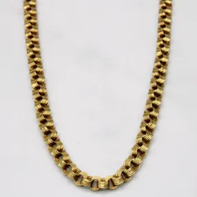 18k Yellow Gold Fancy Link Chain | 22" | Special Accent Effortless Sparkle