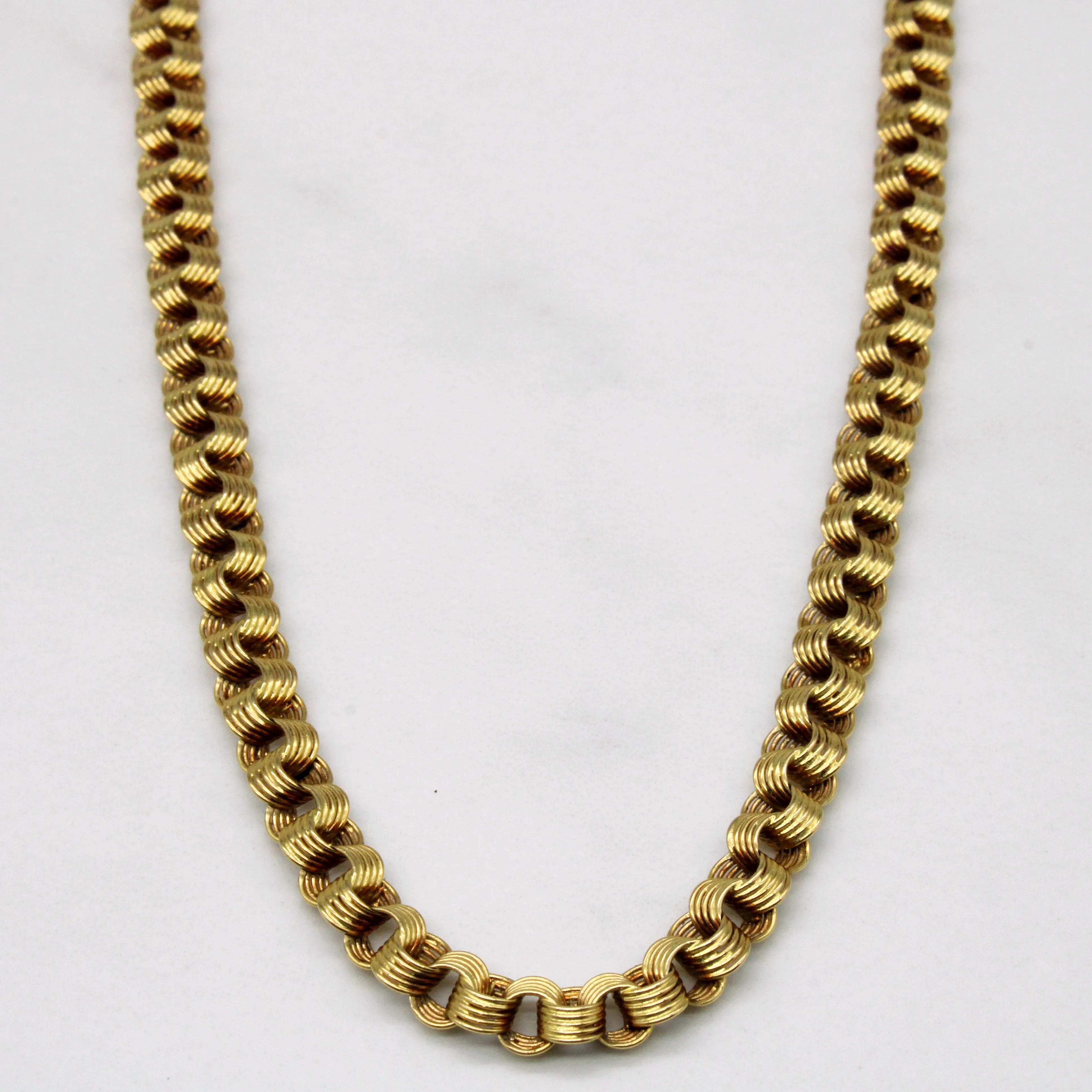 18k Yellow Gold Fancy Link Chain | 22" | Special Accent Effortless Sparkle