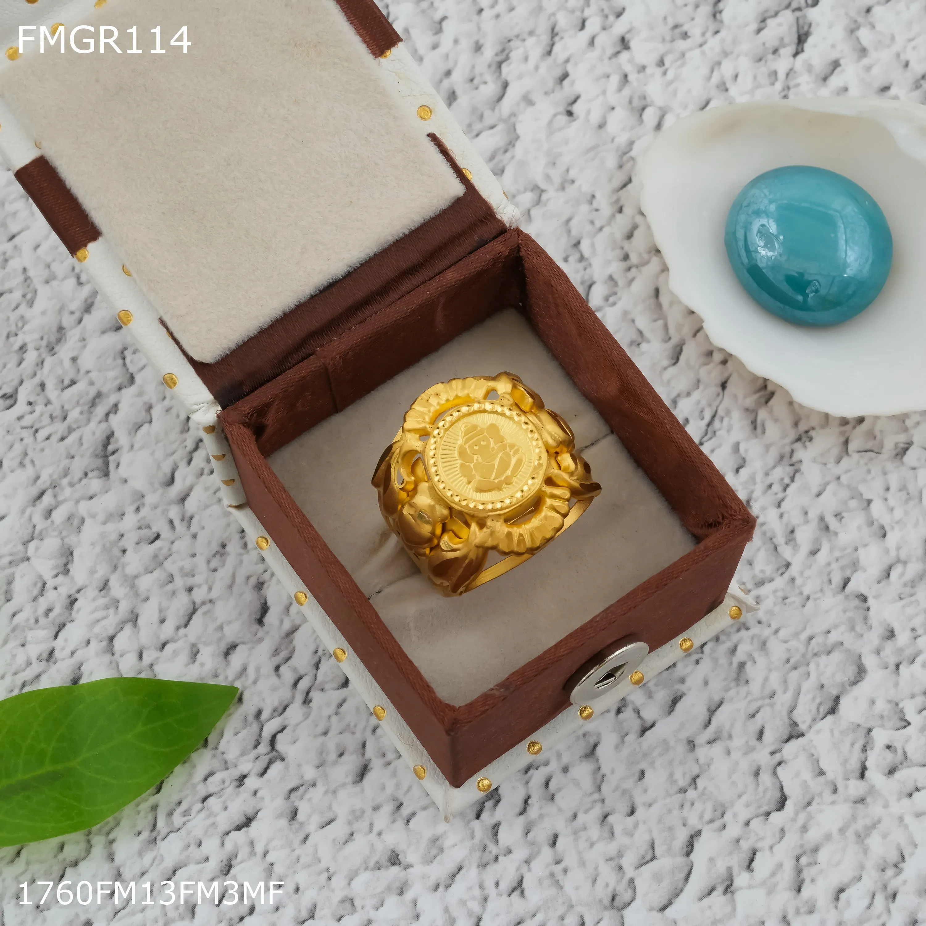 Freeme 1gm ganpati ring design with gold plated for men - FMRI114 Meaningful Accessory