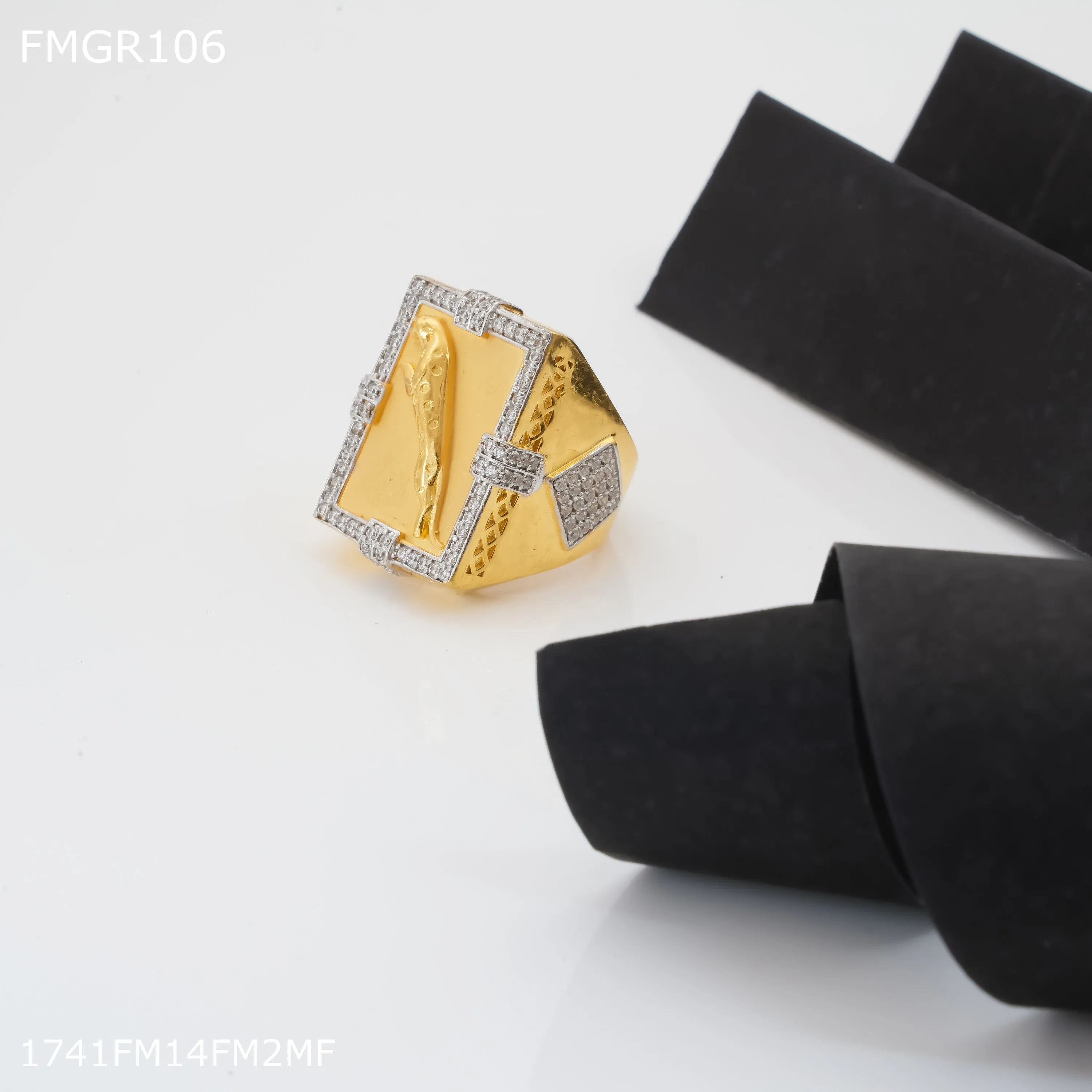 Freeme Jaguar ad Gold ring design for men - FMRI106 Ready Made