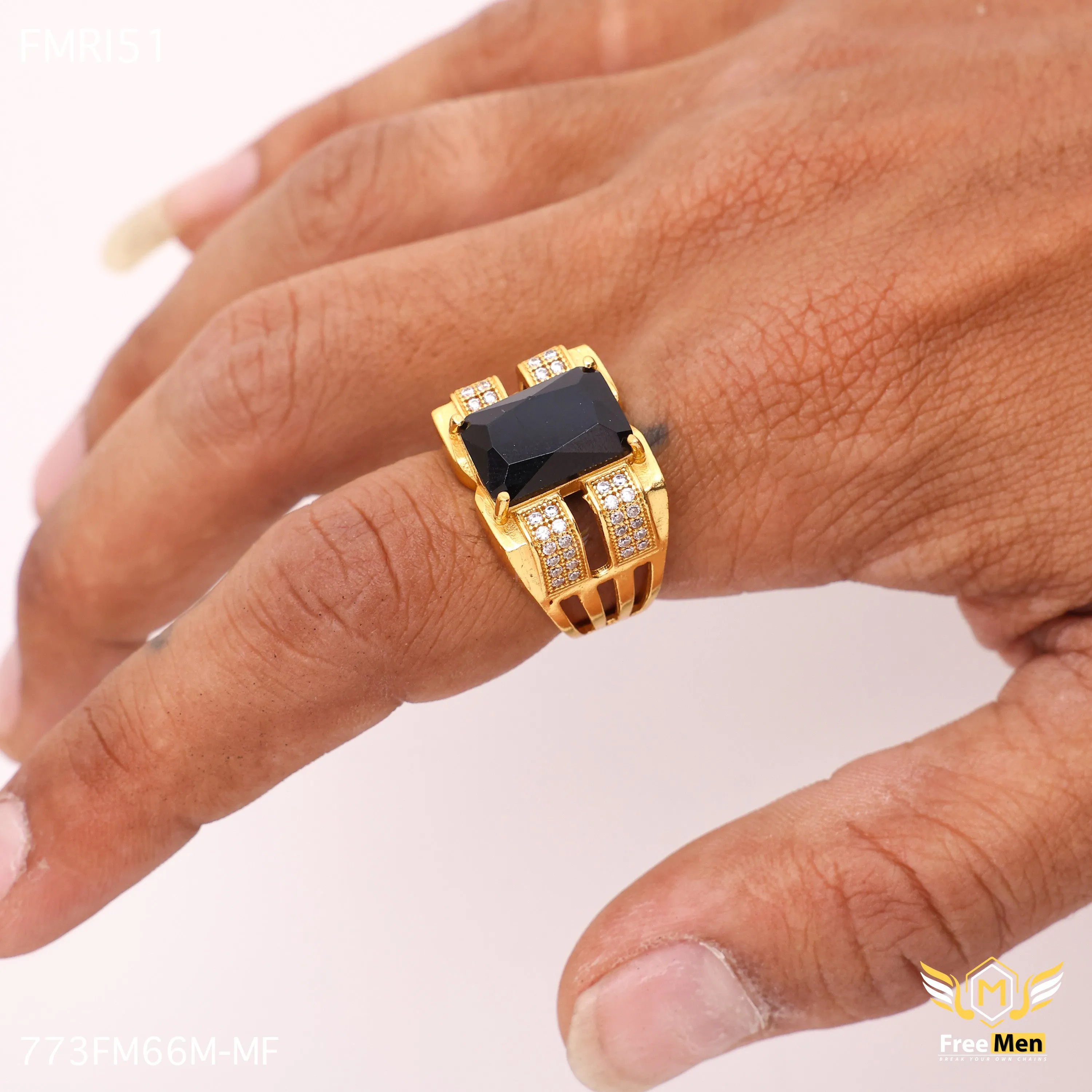 Freemen Beautiful blacken AD blazing Golden Ring - FMRI51 Pearlescent Finish
