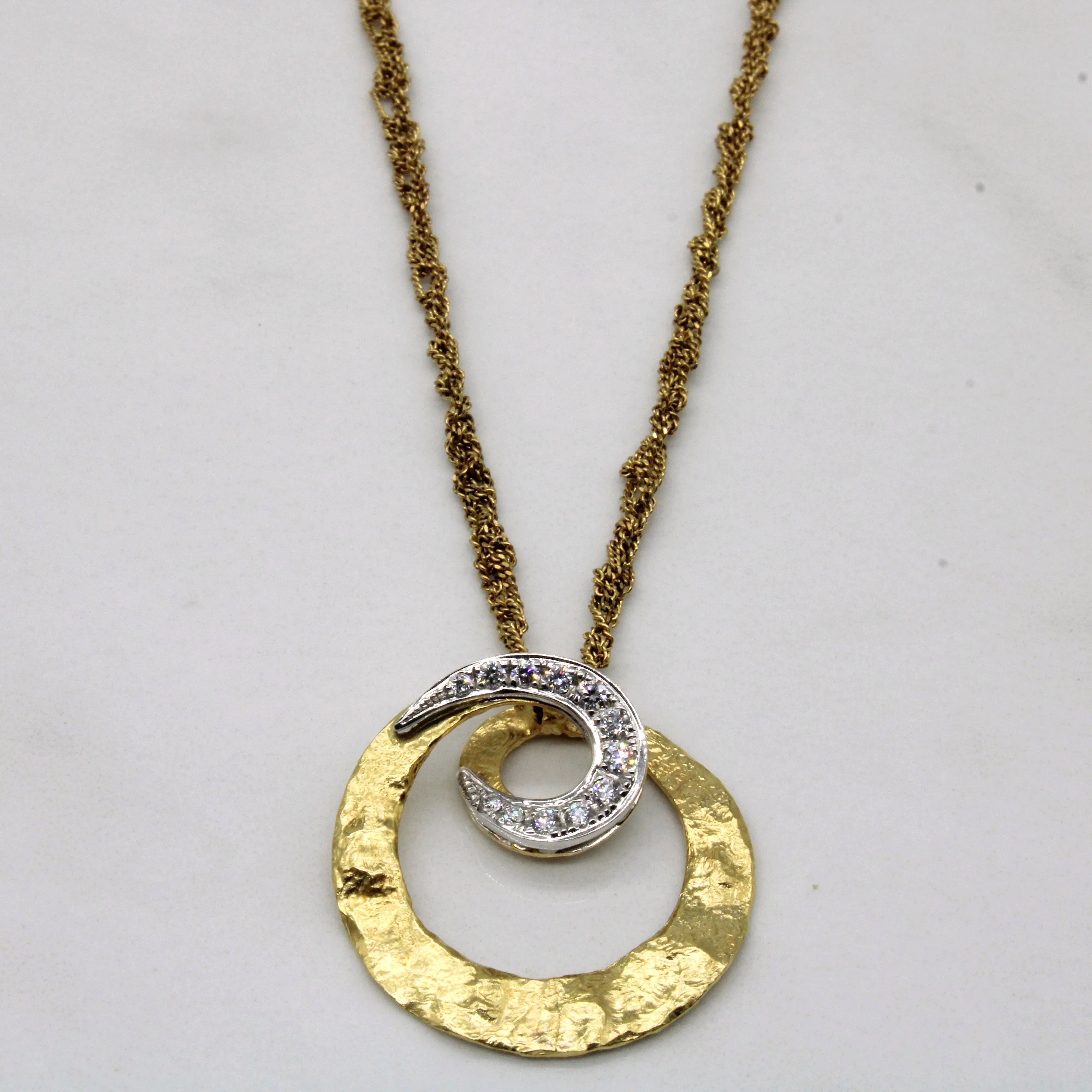 Radiant Embellishments Diamond Swirl Pendant Necklace | 0.13ctw | 16" |