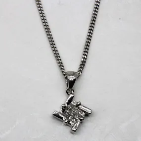 Romantic Set Gleaming Craft Twisted Diamond Grid Cluster Necklace | 0.13ctw | 18" |