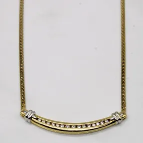 Spring Mood Channel Set Diamond Scoop Necklace | 0.26ctw | 17" |