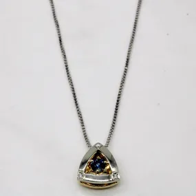 City Style Sapphire & Diamond Triangular Necklace | 0.40ct, 0.03ctw | 16" |