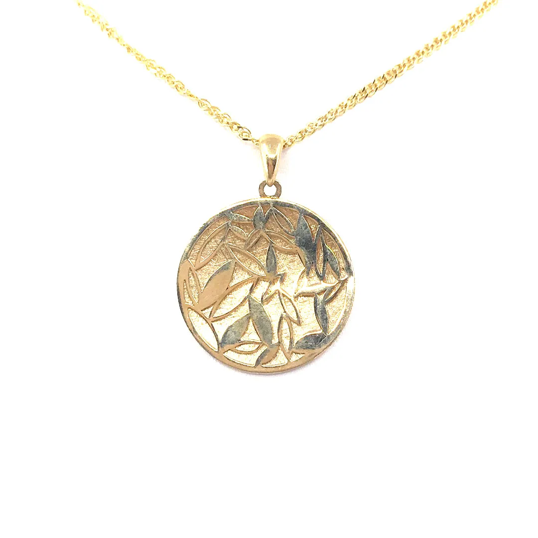 Superior Jewelry 14K Gold Circle Pendant Necklace