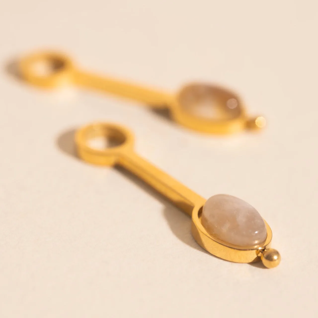 Gorgeous Adornment Gem Drop Huggie Hoop Charms