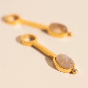 Gorgeous Adornment Gem Drop Huggie Hoop Charms