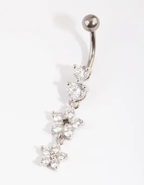 Stylish Statement Titanium Floral Belly Bar