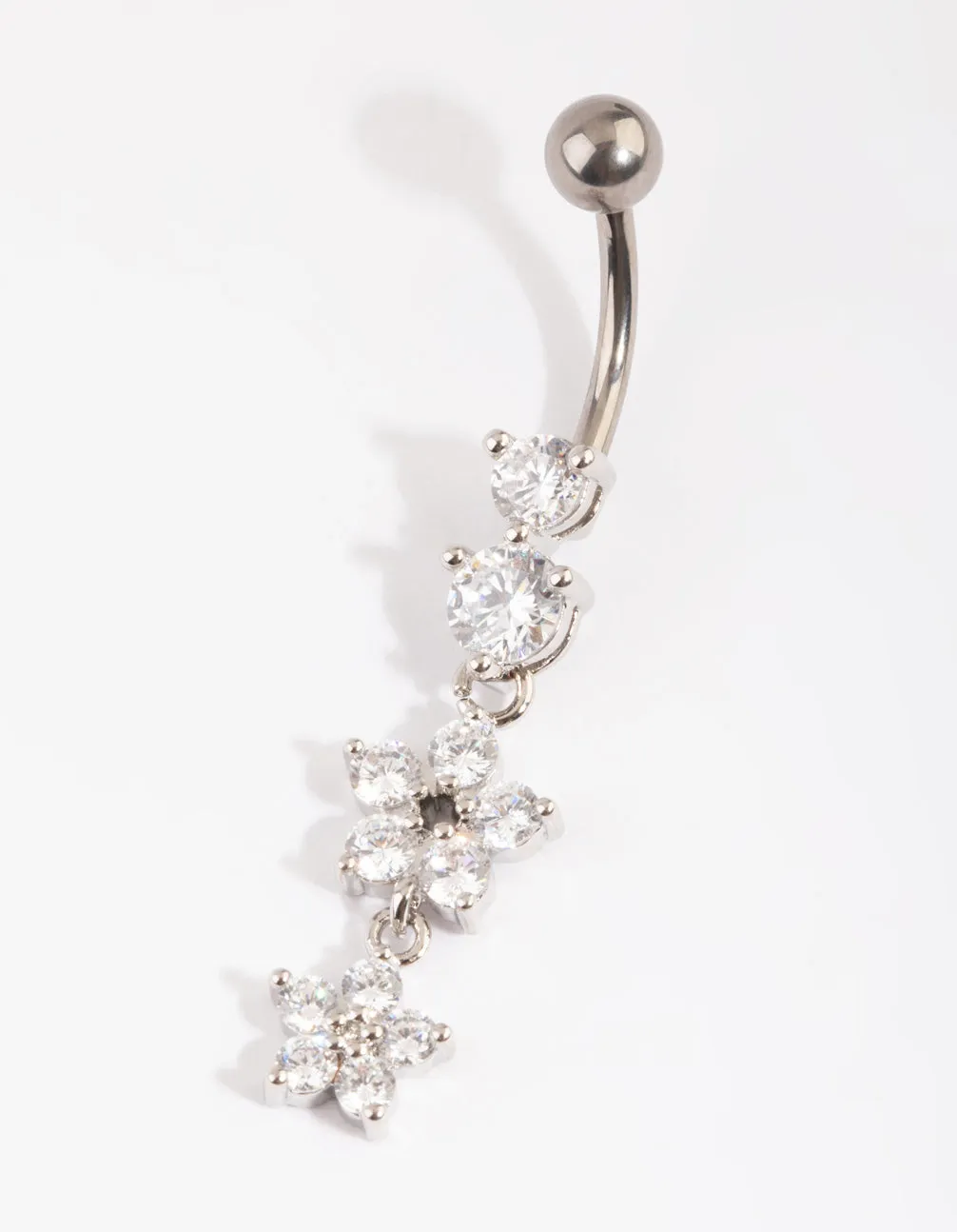 Stylish Statement Titanium Floral Belly Bar