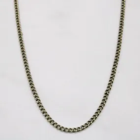 Vibrant Jewelry Look Modern Attire 10k White Gold Curb Chain | 24" |