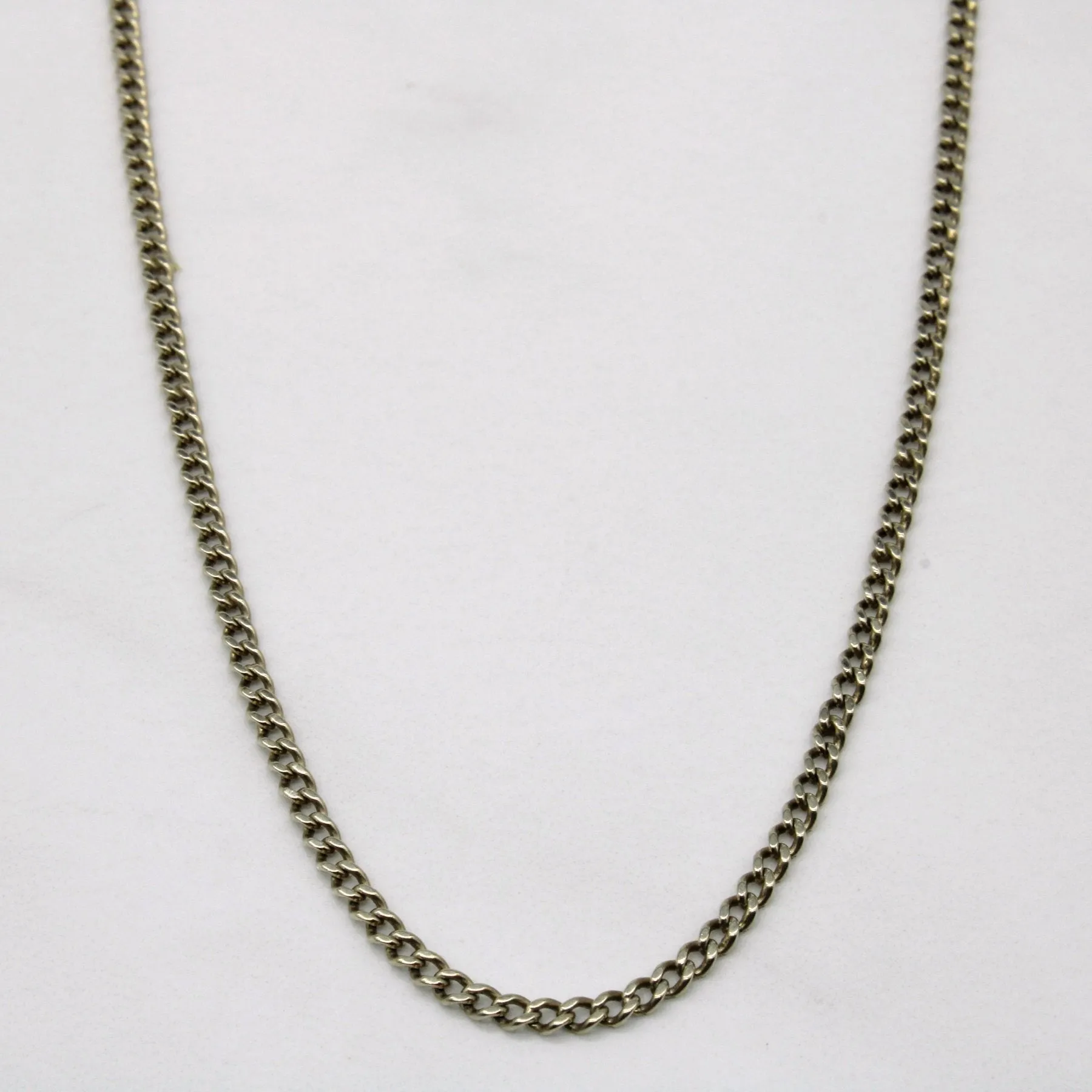 Vibrant Jewelry Look Modern Attire 10k White Gold Curb Chain | 24" |