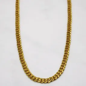 24k Yellow Gold Cuban Link Chain | 20" | Light Feature soft look