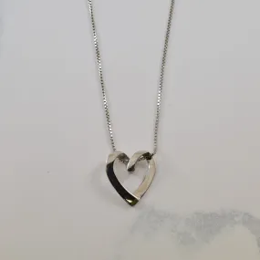 Exclusive Edge White Gold Heart Necklace | 16" |