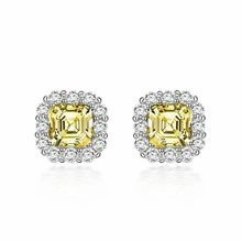 Relaxed Look 2.0Ct Asscher Cut Halo Stud Earrings In Sterling Silver For Wedding Party