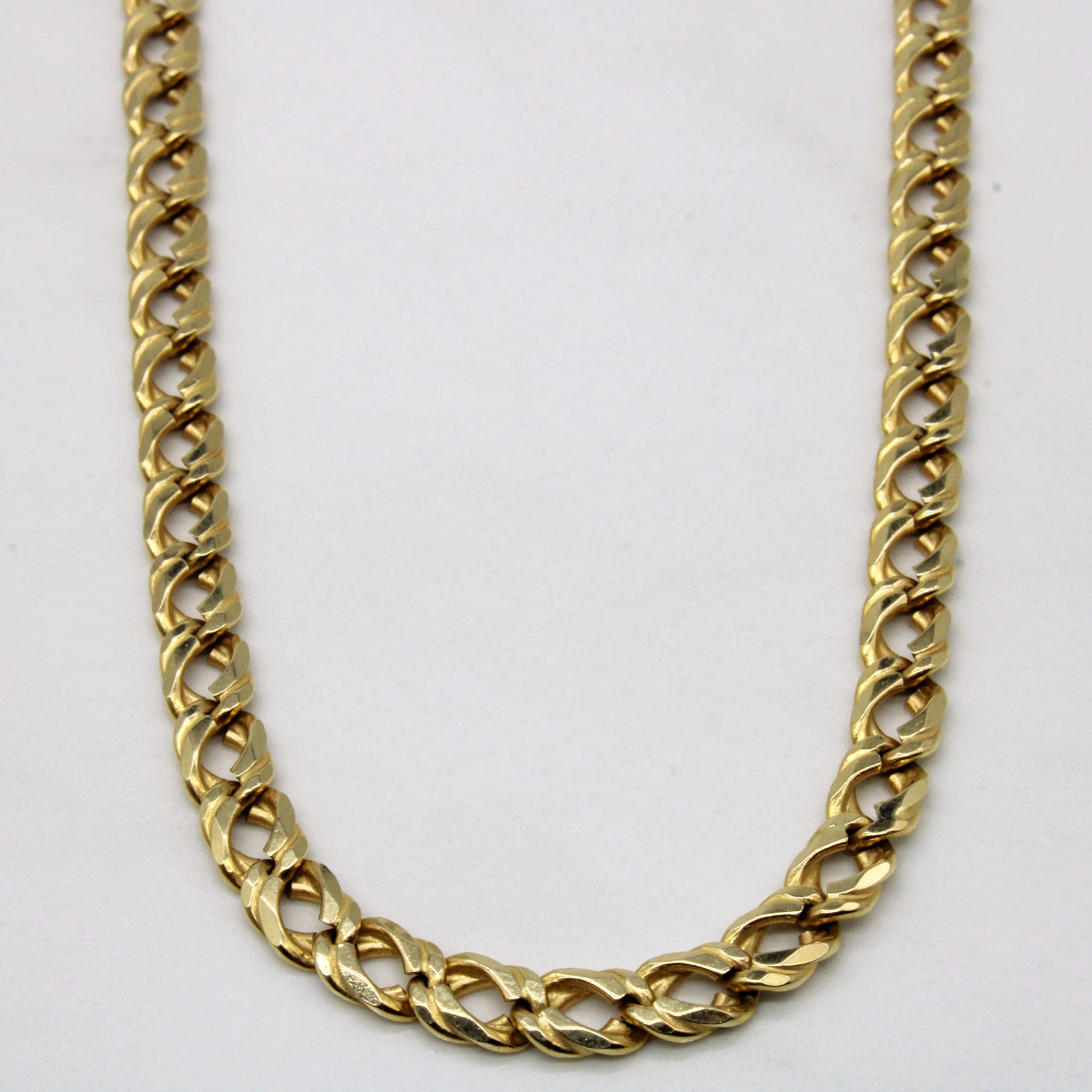 14k Yellow Gold Curb Link Chain | 20" | Modern Accent Shiny Touch