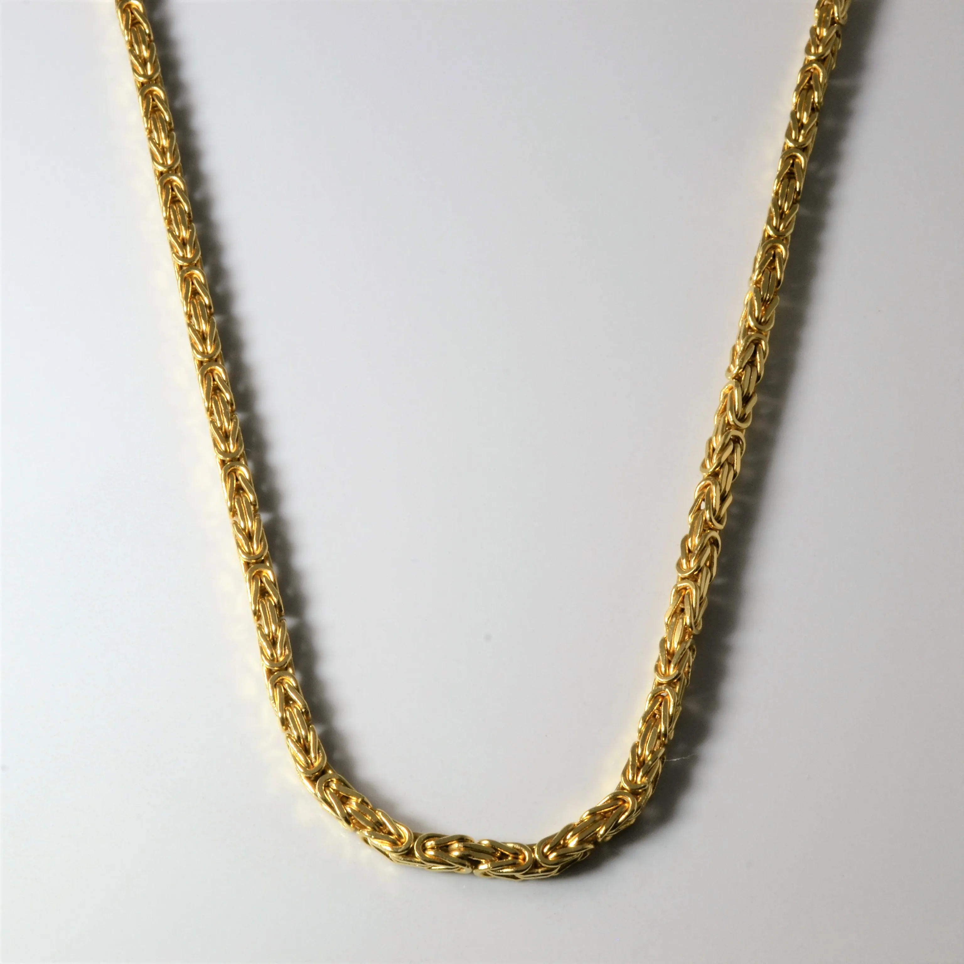 Italian 18k Yellow Gold King's Braid Chain | 24" | Shining Feature