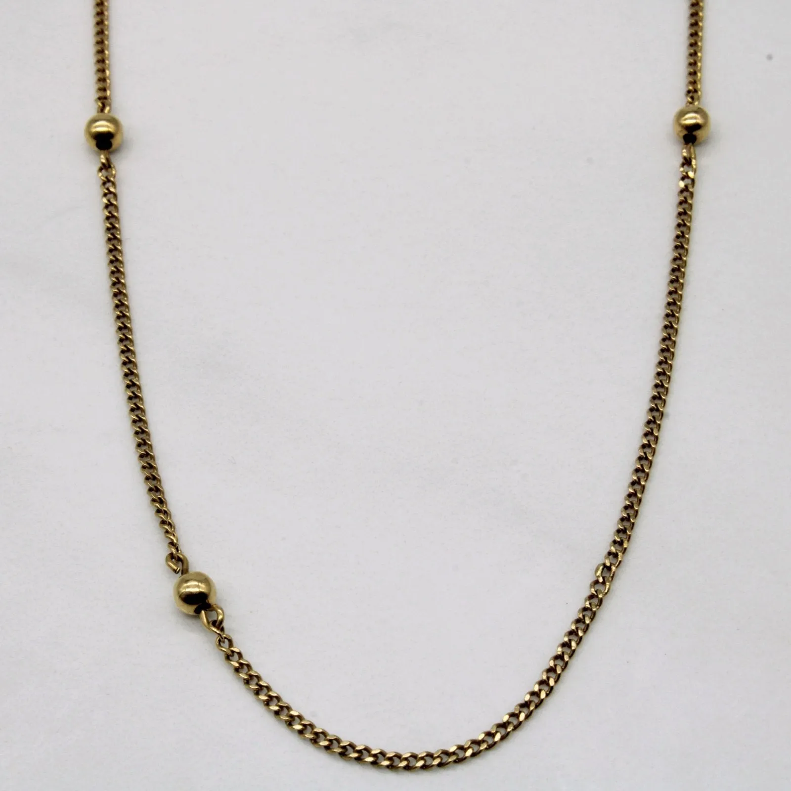 10k Yellow Gold Ball Link Chain | 16" | Precious Glow Lustrous Feature