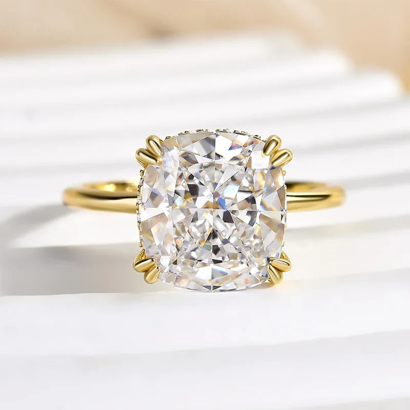 Cozy Detail Louily Stunning Cushion Cut Engagement Ring In Sterling Silver